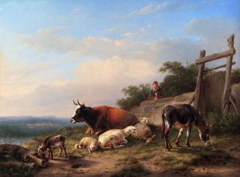 尤金 約瑟夫 維保蓋文 A Farmer Tending His Animals
